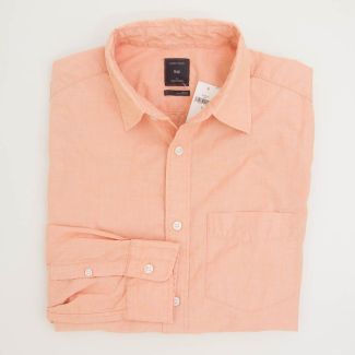 Gap Lived-In Wash Solid End-Over-End Shirt in Creamsicle Men's Small