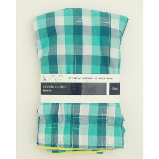 NEW Gap Classic Cotton Pfeiffer Check Boxers in Green