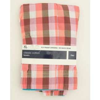 NEW Gap Classic Cotton Pfeiffer Check Boxers in Red