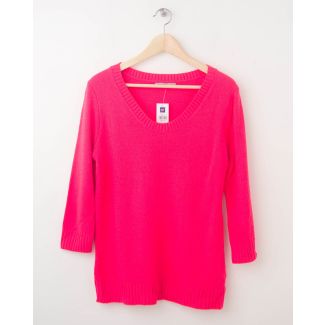 NEW Gap Neon Solid Pullover Sweater in Diva Pink Women's Small