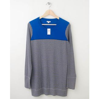 NEW Gap Colorblock Striped Tunic Sweater in Blue Streak