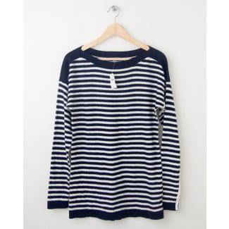 NEW Gap Striped Boat Neck Sweater in True Indigo Women's Medium