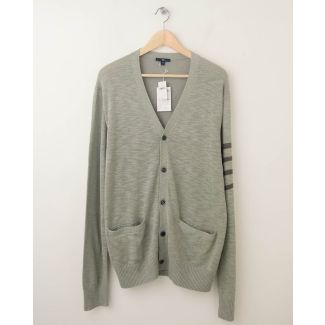 NEW Gap Band of Stripes Cardigan Sweater in Silver