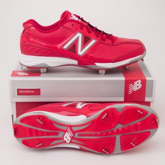 New Balance 4040 Low Cut Baseball Cleats MB4040AR in Red with White