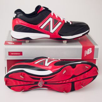 New Balance 4040 Low Cut Baseball Cleats MB4040LR Black with Red 