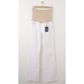 NEW Gap 1969 Long & Lean Trouser Full Panel Maternity Jeans in White