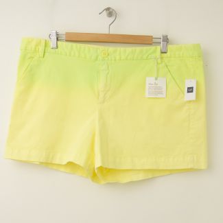 NEW Gap Women's Flat Front Neon Shorts in Bright Lemon Meringue 