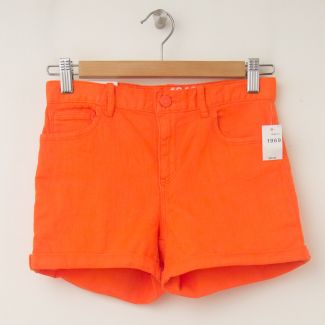GapKids Girl's 1969 Classic Rolled Hem Denim Shorts in Bright Mandarin 
