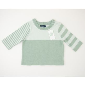 NEW babyGap Striped Colorblock Sweater in Sage Tint