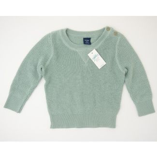 NEW babyGap Waffle-Stitch Pullover Sweater in Sage Tint