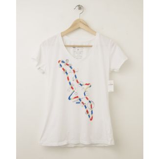 NEW Gap + threadless Par Avion V-Neck Graphic Tee in Optic White