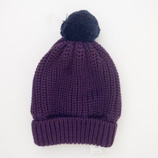NEW babyGap Ribbed Pom-Pom Hat in Grape Juice
