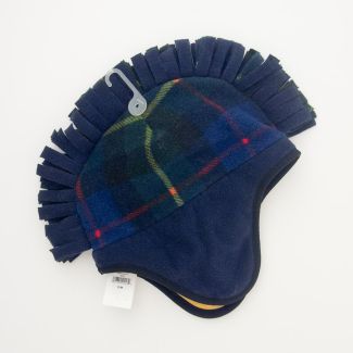 NEW GapKids Pro Fleece Mohawk Hat in Bright Blue Tartan