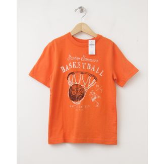 NEW GapKids Basketball Graphic Tee T-Shirt in Tangy Orange