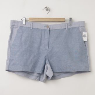 NEW Gap Sunkissed Tonal Colorblock Linen Short Shorts in Blue 