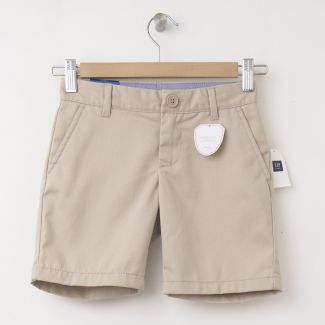 NEW GapKids Girl's GapShield Uniform Flat Front Shorts (6") in Wicker Beige