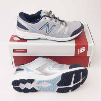New Balance Women's 577 Cross-Trainer Shoe WX577SB in Silver with Blue 