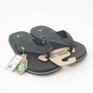 Sanuk Beer Cozy Flip-Flop Sandals SMS2839 in Black