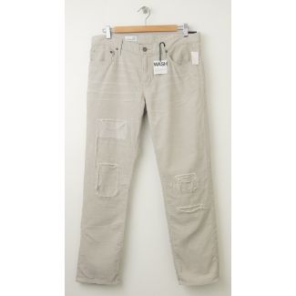 NEW Gap 1969 Destructed Sexy Boyfriend Cords Corduroy Pants in Grey Splash