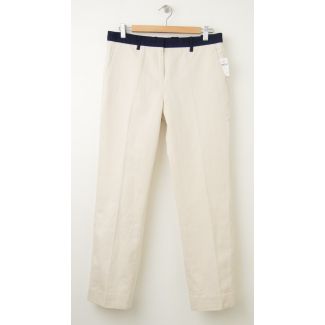 NEW Gap Tailored Crop Linen Colorblock Pants in Beige