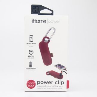 iHome Power Clip Universal External 2600 mAh Battery IH-CT4010R in Red