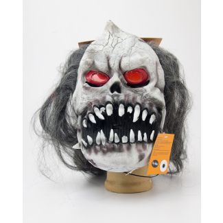 Spooky Village Fright Night Light-Up Mask for Adults - Grey Hair