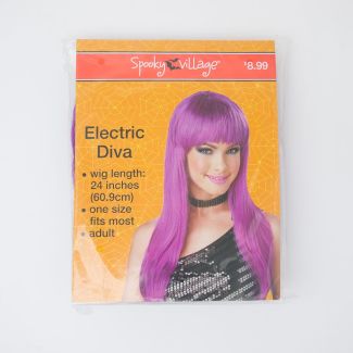 Spooky Village Electric Diva Adult Wig in Purple