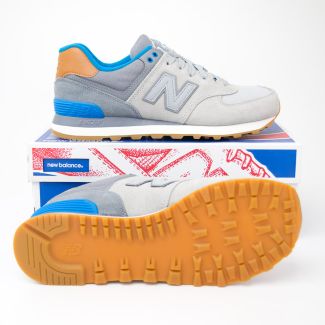 New Balance Women's New England 574 Classics Running Shoes WL574AMB in Silver Mink