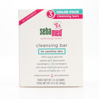 SebaMed Cleansing Bar for Sensitive Skin 3 Pack 3 x 3.5 oz bars