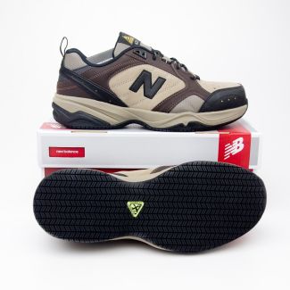 New Balance Men's Steel Toe 627 Suede Work Shoes MID627O in Brown