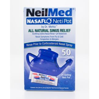 NeilMed NasaFlo Neti Pot with 50 Premixed Packets