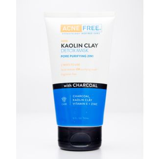 Acne Free Kaolin Clay Detox Mask Pore Purifying 2-in-1 with Charcoal 5 fl oz (150 ml)