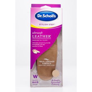 Dr. Scholl's Stylish Step Ultrasoft Leather Insoles for Flats C6772 1 Pair of Women's Size 6-10