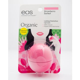 EOS Organic Lasting Hydration Strawberry Sorbet net wt .25 oz
