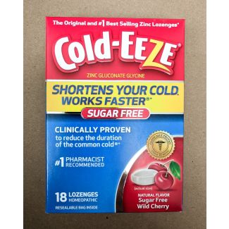 Cold-Eeze Homeopathic Zinc Sugar Free Wild Cherry 18 Lozenges