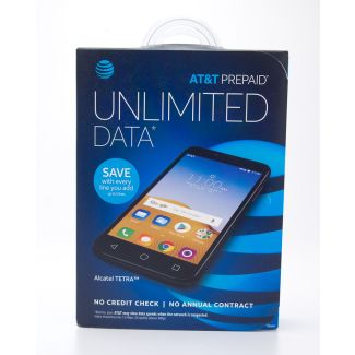 AT&T Prepaid Alcatel Tetra 16GB Stealth Black Prepaid Smartphone