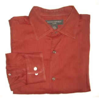Banana Republic Classic Herringbone Striped Shirt Men's Large - L