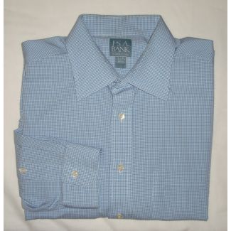 Jos A Bank Stays Cool Gingham Dress Shirt Men's 16.5-33