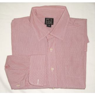 Jos A Bank Striped Dress Shirt w/French Cuffs Men's 17-35