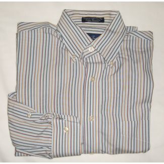Paul Fredrick Broadcloth Dress Shirt Men's 15.5-32/33