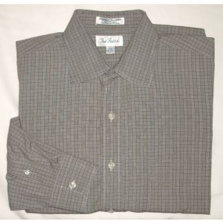 Paul Fredrick Glenplaid Broadcloth Dress Shirt Men's 16-33