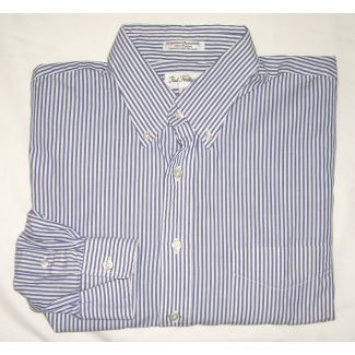 Paul Fredrick Striped Broadcloth Dress Shirt Men's 17-33