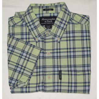 Abercrombie & Fitch Fitted Plaid Short Sleeve Shirt Men's S - Small