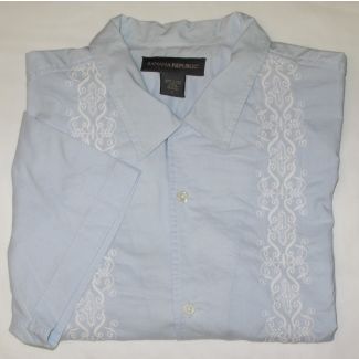 Banana Republic Short Sleeve Embroidered Shirt Men's L - Large
