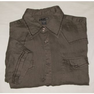 H&M Short Sleeve Linen Western Shirt Men's L - Large - 16.5