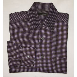 Ermenegildo Zegna Textured Check Shirt Men's Medium - M