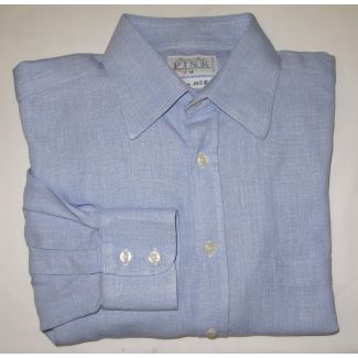 Thomas Pink Linen Blend Shirt Men's Medium