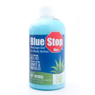 Blue Stop Max Massage Gel for Body Aches 8 fl oz