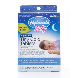 Hyland's Baby Nighttime Tiny Cold Tablets 125 Quick-Dissolving Tablets