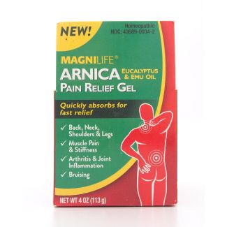 Magnilife Arnica Eucalyptus & Emu Oil Pain Relief Gel net wt 4 oz